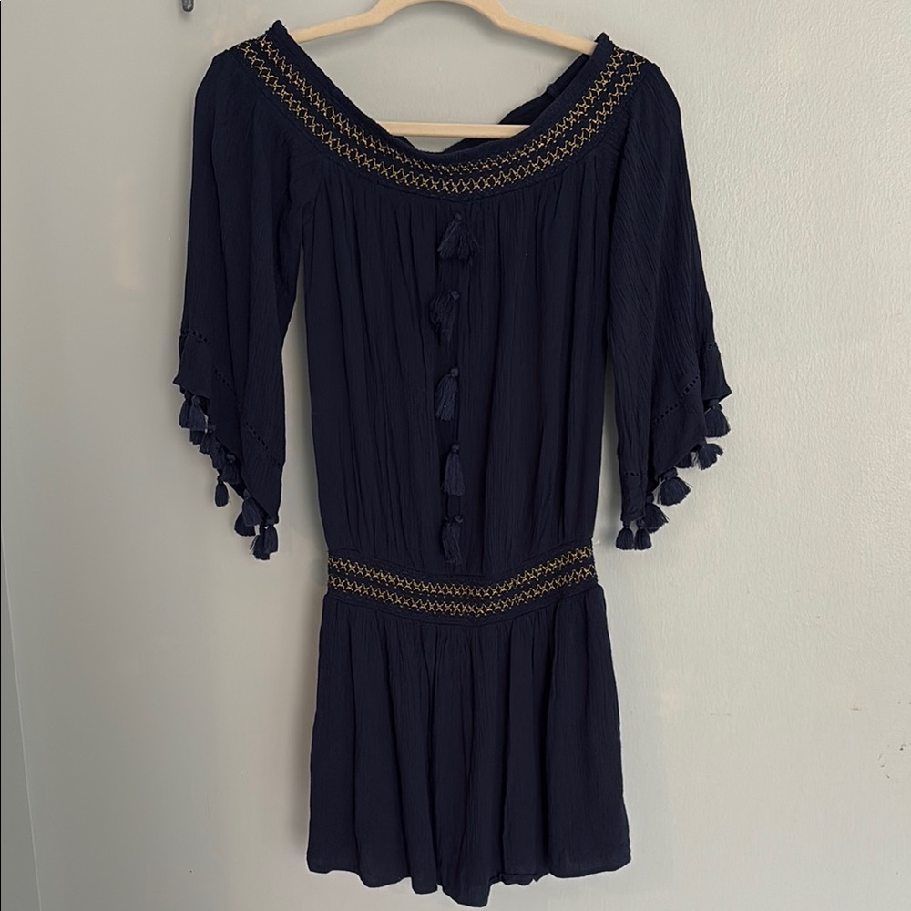 Lilly Pulitzer Navy Dress with Gold Accents